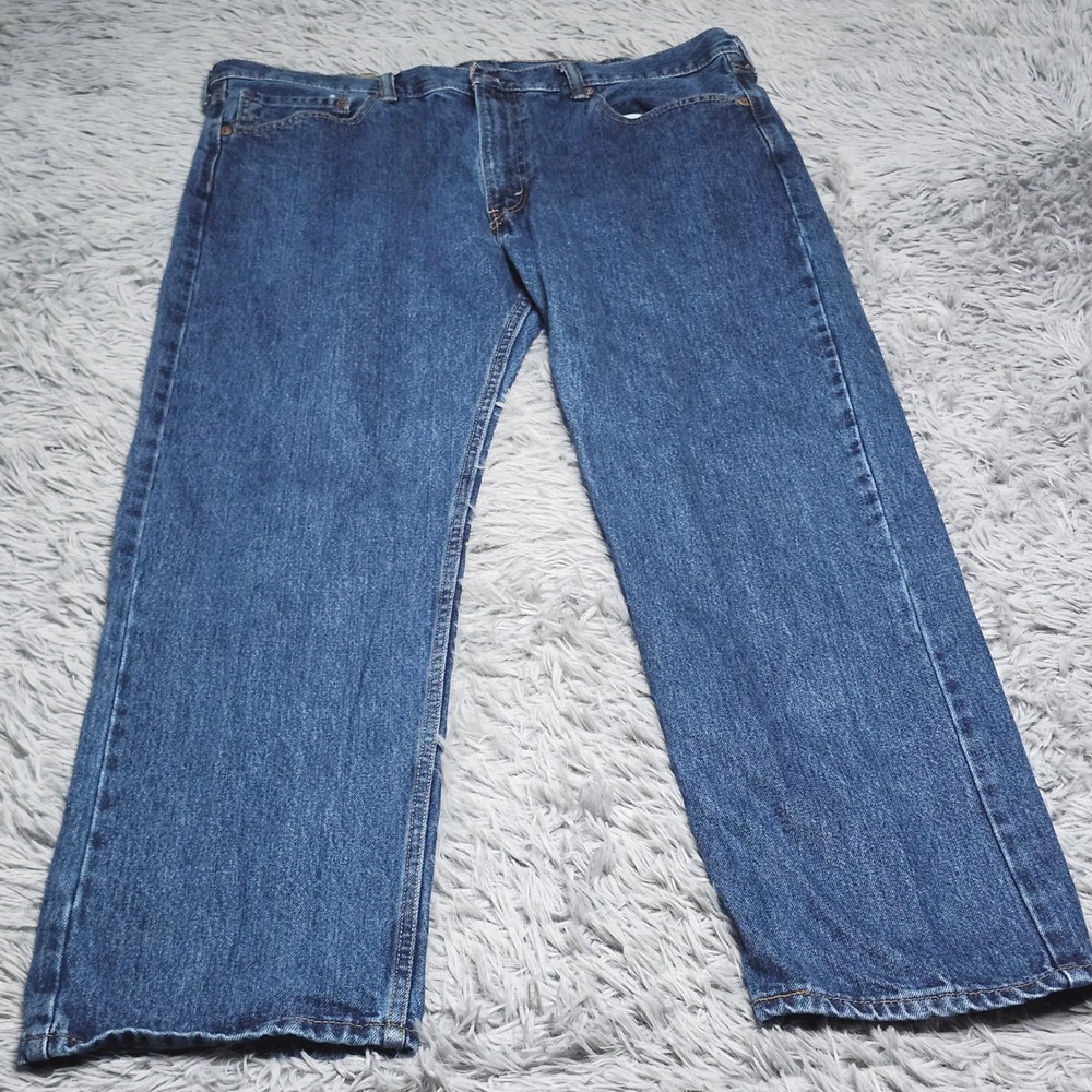 Levis Jeans Mens 40x30 505 Regular Fit Blue Denim Medium Wash Cotton Straight